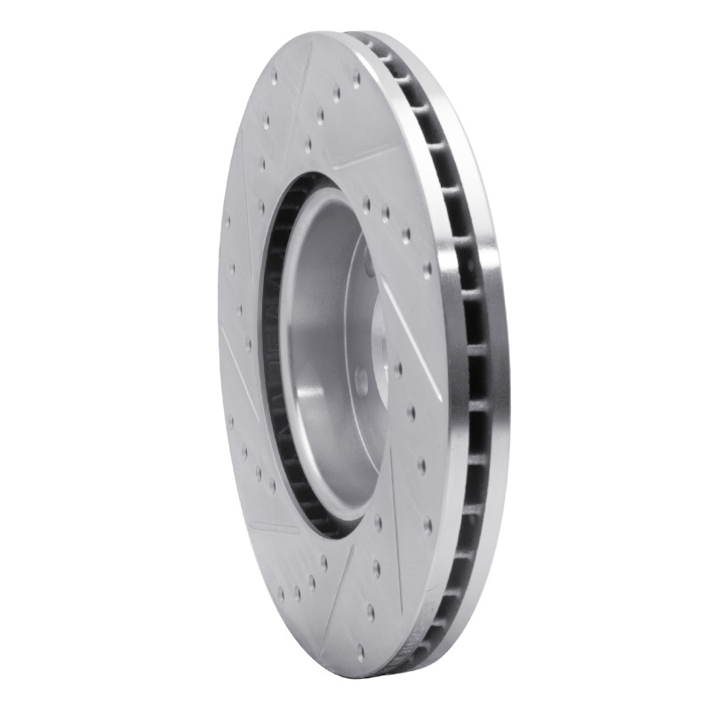 Land Rover Range Rover Evoque Brake Rotor (1) - Front Right - R1 Concepts - Drilled & Slotted - Silver - `07-`18